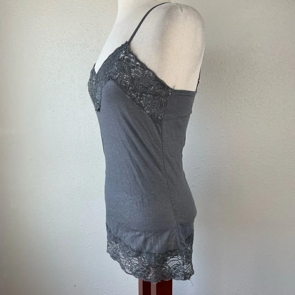 Vanity Gray Lace Trim Camisole - Picture 3 of 7